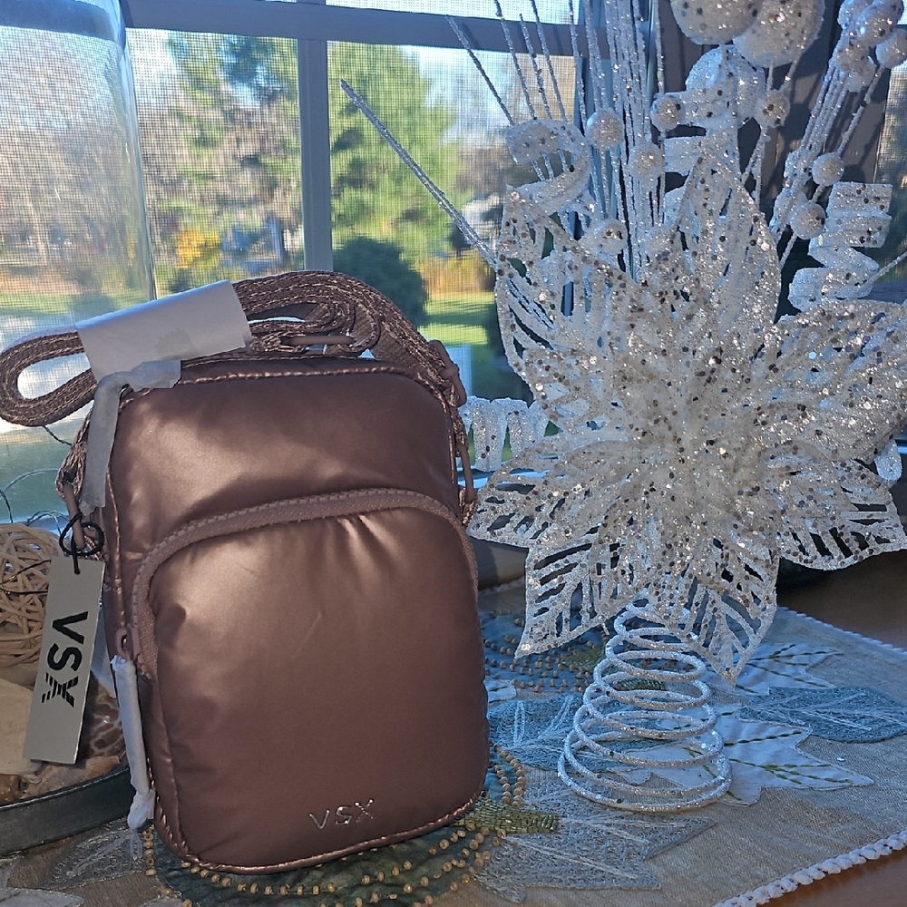 VSX Metallic Phone Crossbody Bag ( French Mauve)